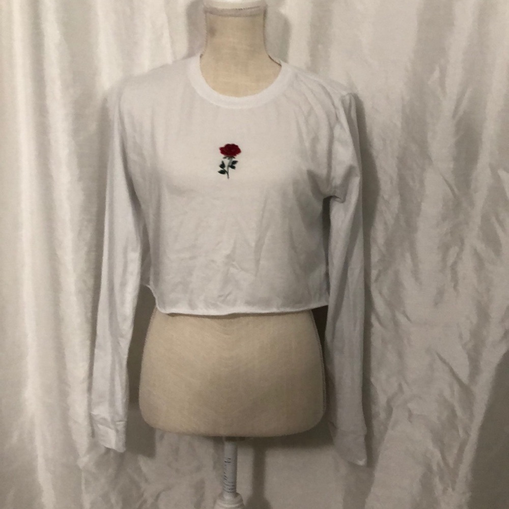 Junior girls long sleeve crop top